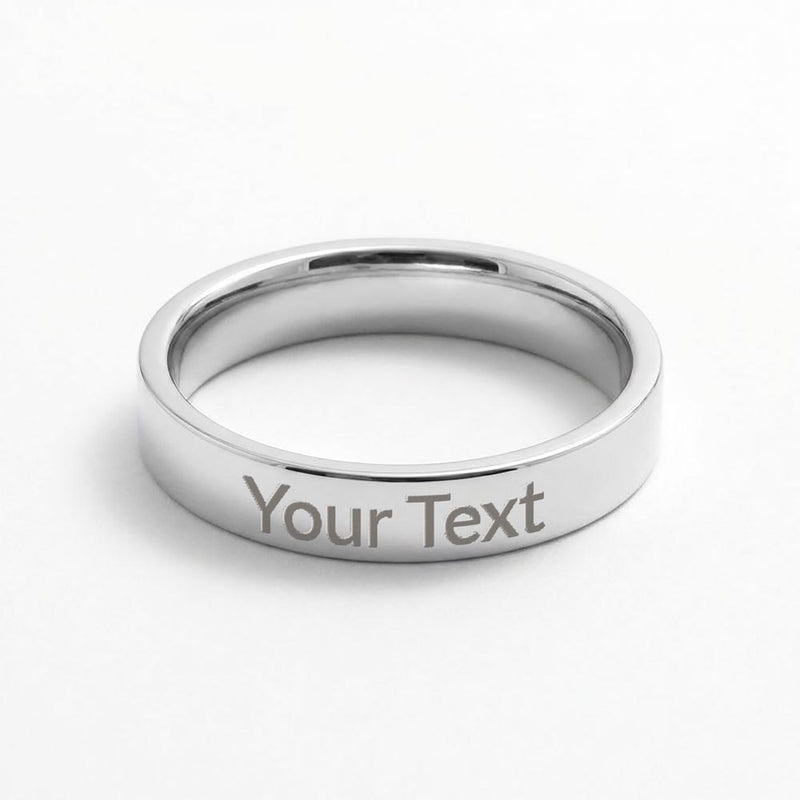 Classic ring with custom engraving; simple, elegant and meaningful