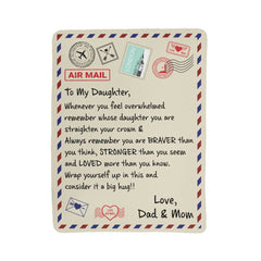 To My Daughter Loved (From Dad & Mom) – Sherpa Fleece Blanket