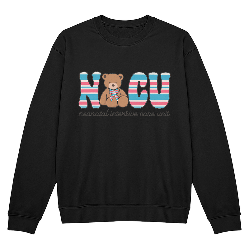 The loved nursery blanket incorporated into a NICU sweatshirt