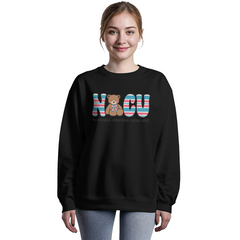 The loved nursery blanket incorporated into a NICU sweatshirt