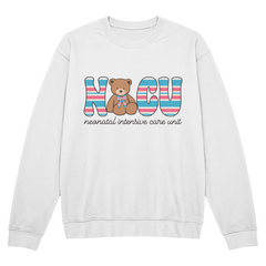The loved nursery blanket incorporated into a NICU sweatshirt