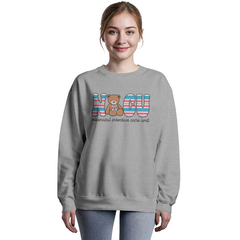 The loved nursery blanket incorporated into a NICU sweatshirt