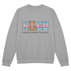 The loved nursery blanket incorporated into a NICU sweatshirt